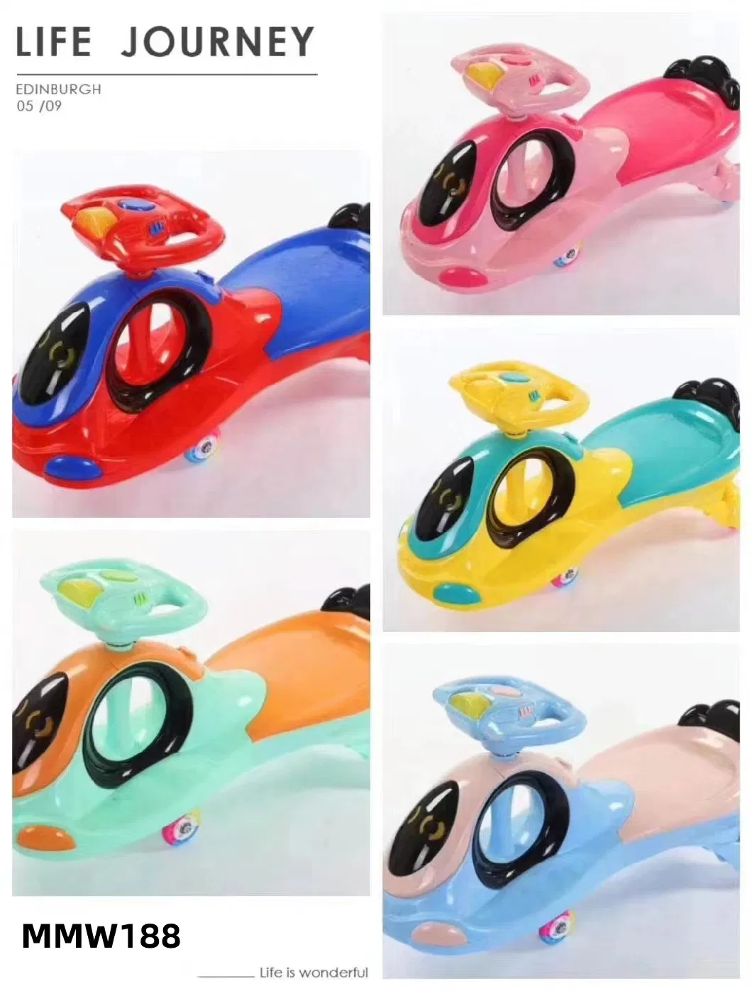 Best Quality PU Wheel Mute Baby Rolling Swing Car with Music and Light for Children