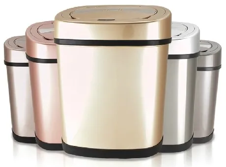 12L Küchen-Mülleimer aus Edelstahl mit elektrischem Bewegungssensor, berührungslos