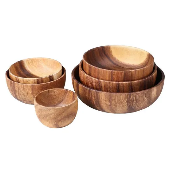 Lebensmittelbehälter, Akazienholz, Suppenschüssel, Obst, Holz, Haushalt, Küche, Schüssel, Besteck, Becken, Obstschale, Salatschüssel, Aufbewahrung, Holzschale