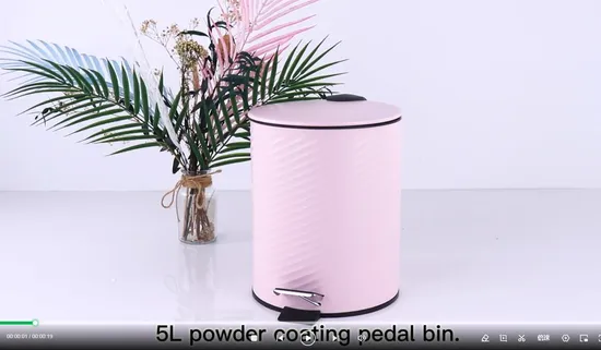 Badezimmer-Mülleimer in runder Form mit Pedal aus Eisen und pulverbeschichtetem Metall